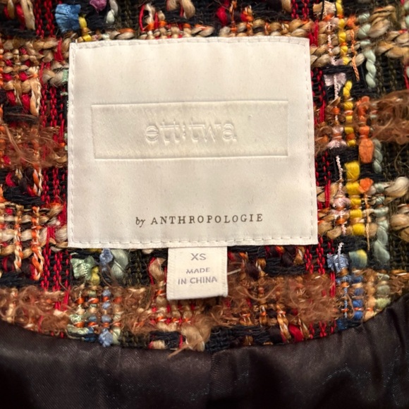 Anthropologie Ett:Twa Harlequin Tweed Blazer long line jacket - Picture 10 of 16